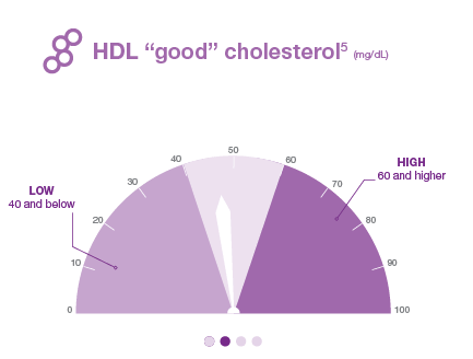 HDL levels chart; good cholesterol range